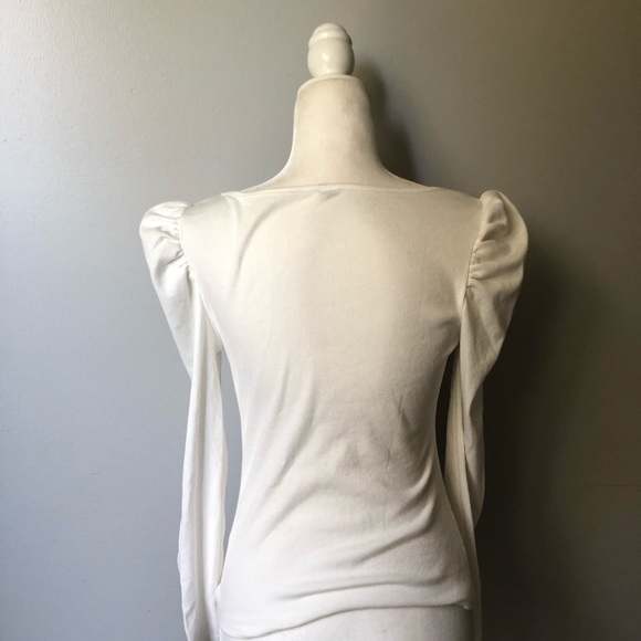🔹New🔹White Volume Sleeve Top - Picture 4 of 6